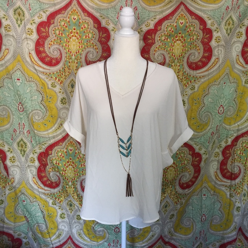 Sheer V-Neck Blouse